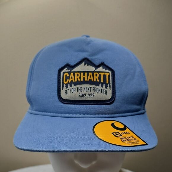 Carhartt Force One Size Canvas Mountain Patch Cap Sweatband Adjustable Snapback - Picture 1 of 8
